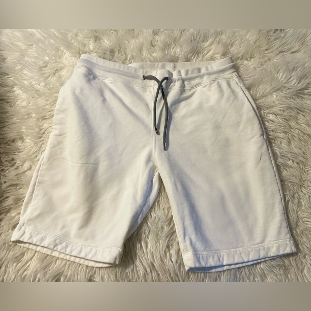 Paul Smith (PS) Men’s White 100% Cotton Shorts With Elasticized Waist-XL